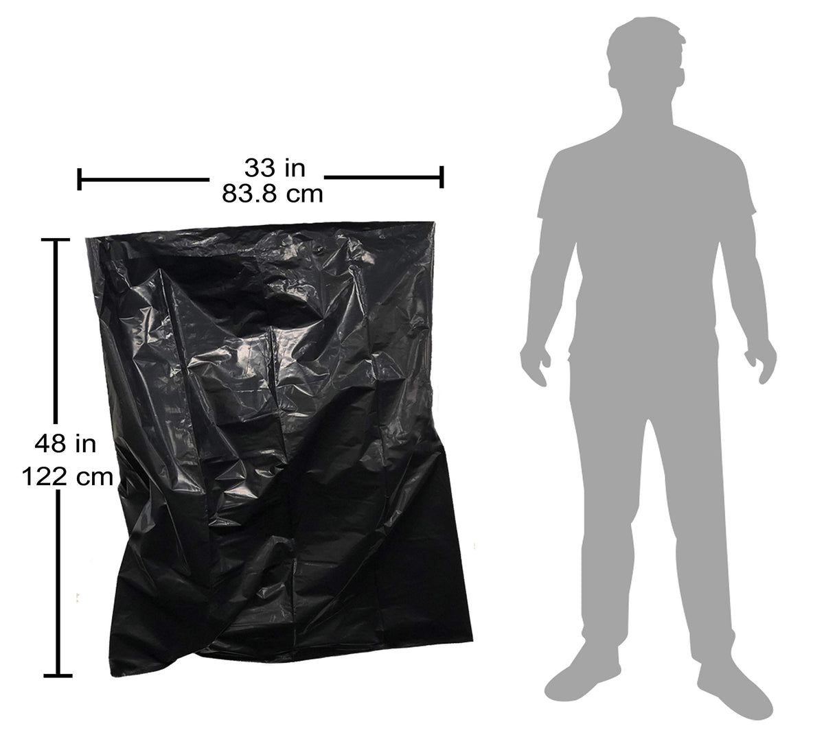 42 Gallon Black Heavy Duty Contractor Trash Bags R8722