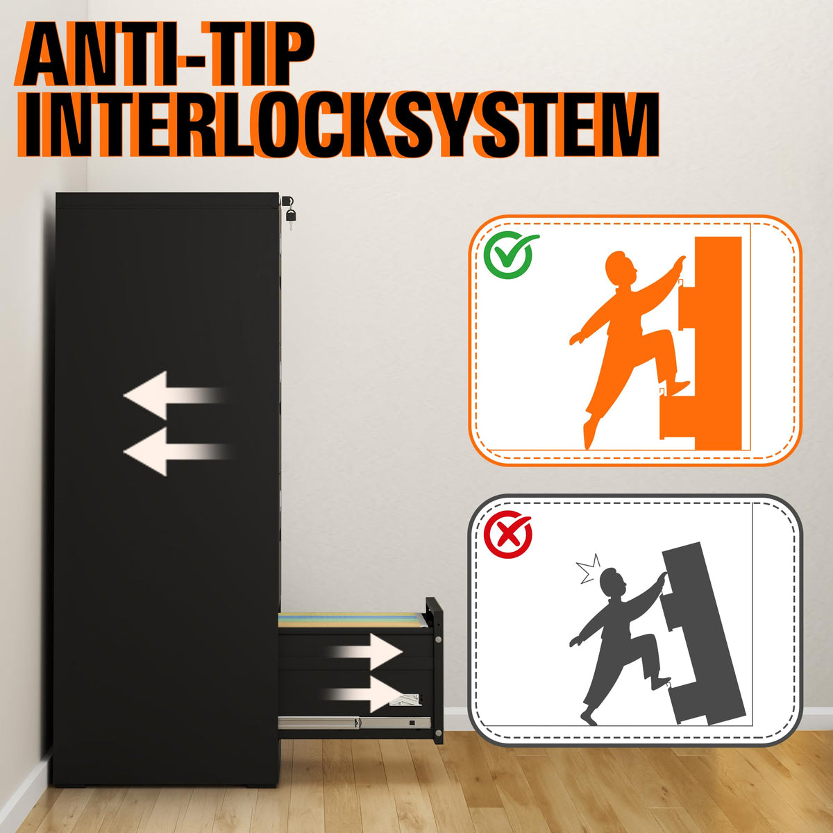 4 Drawer File Cabinet with Lock S5867