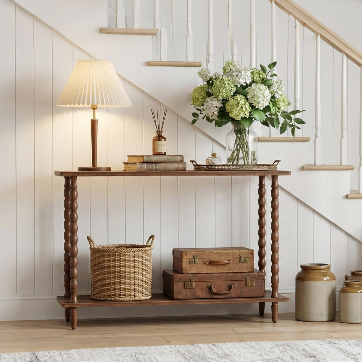 39.4'' 2-Tier Mid-Century Console Table W62541