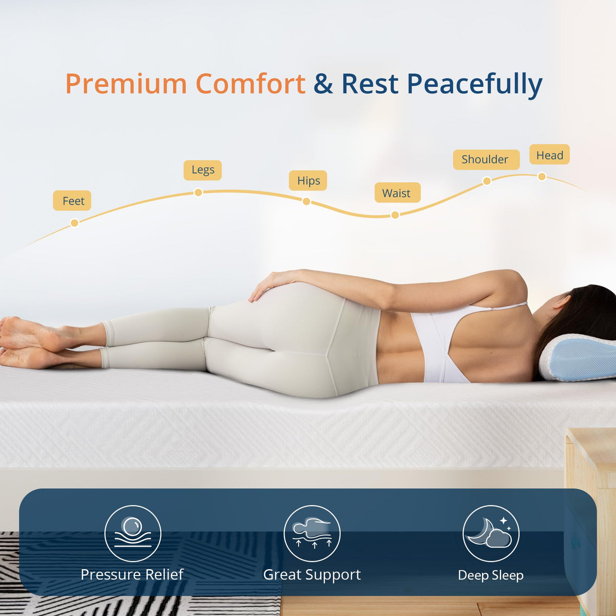 Twin 5 Inch Green Tea Gel Memory Foam Mattress S754932