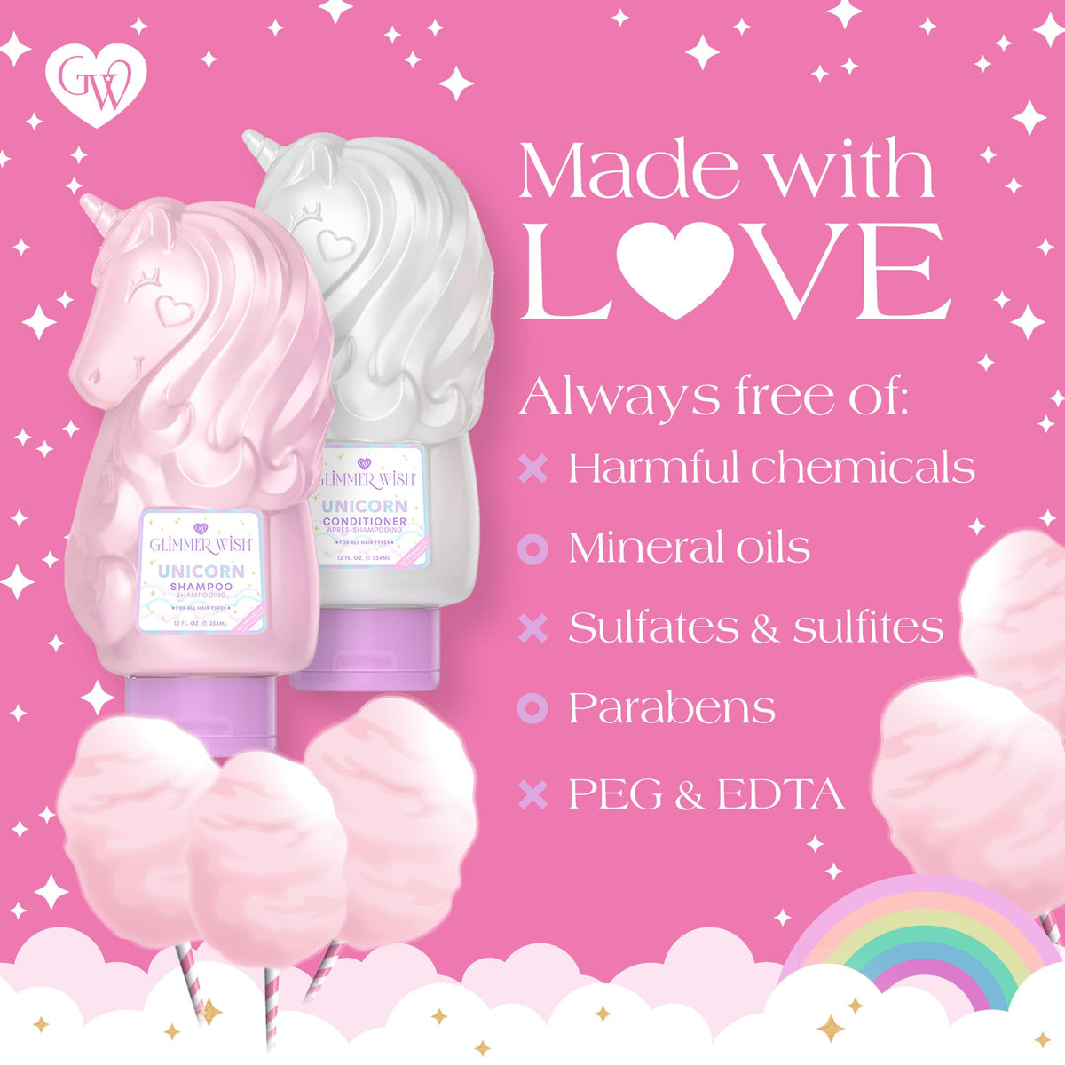 Unicorn Shampoo + Conditioner Tropical Beach Scent 2 x 12 Fl Oz T651424