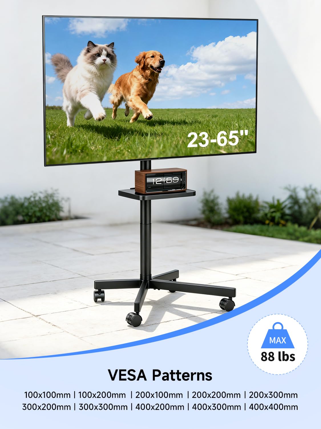 Height Adjustable Rolling TV Stand M820963