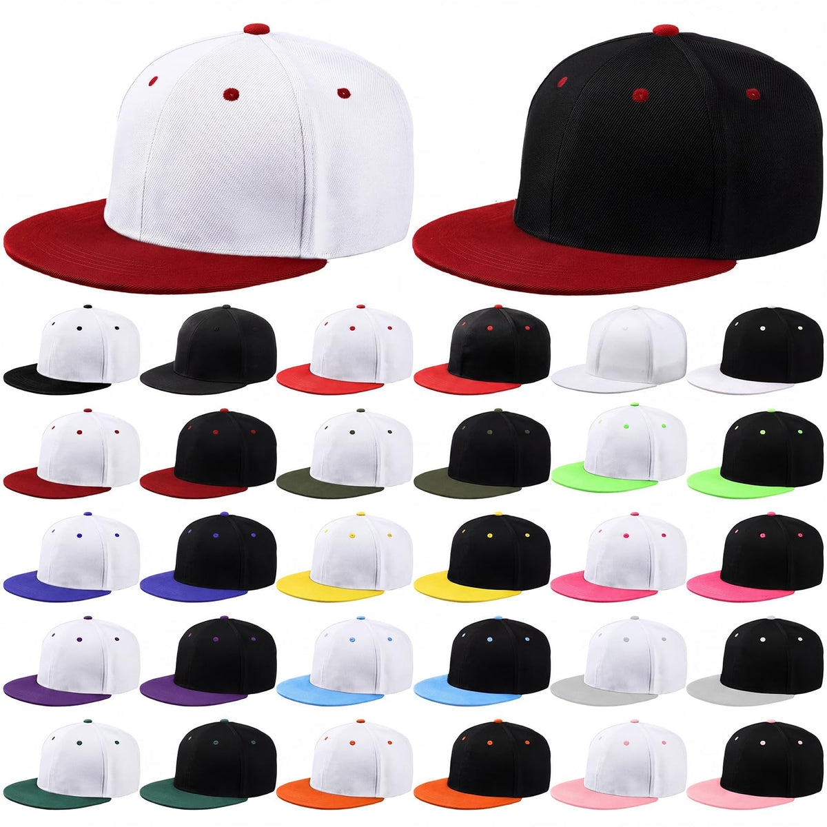 30 Pcs Flat Cap Baseball Caps P172092