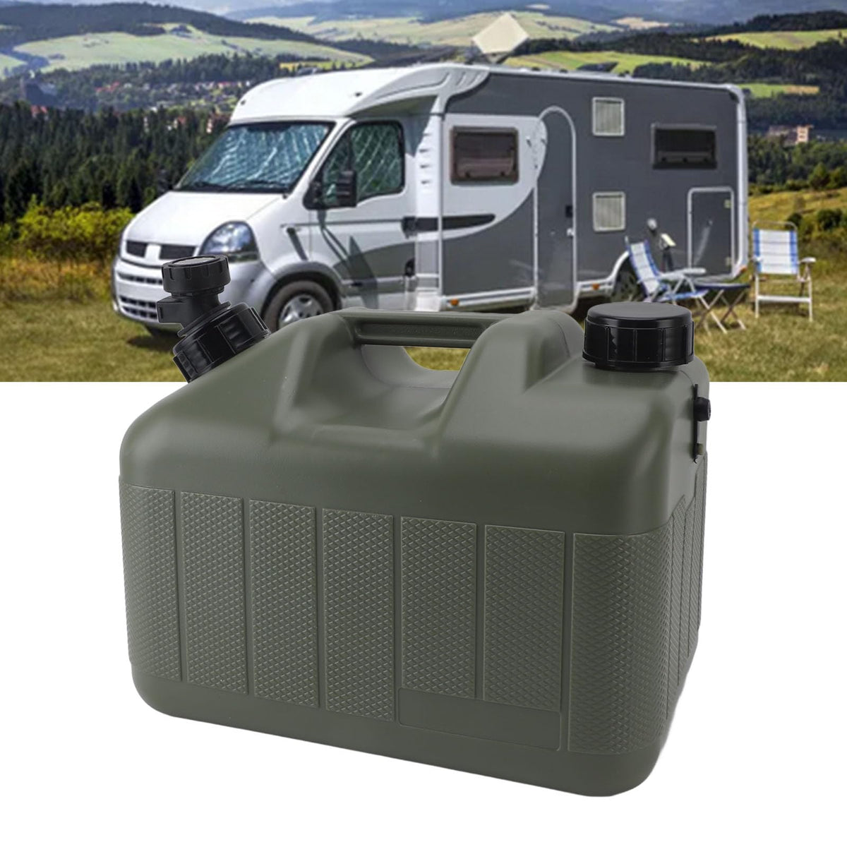 10L Green Camping Water Container with Faucet O667354