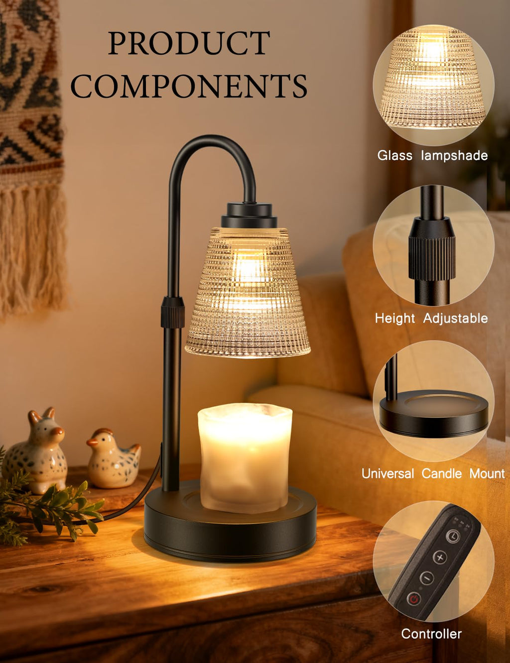 Dimmable Candle Warmer Lamp with Timer M302433