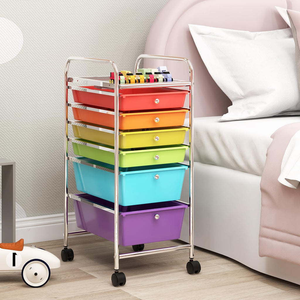 6 Drawer Rolling Storage Cart H2264