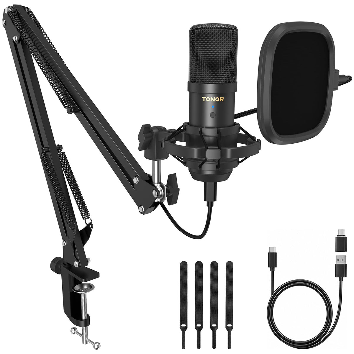 USB Condenser Microphone with Boom Arm Kit Y7424