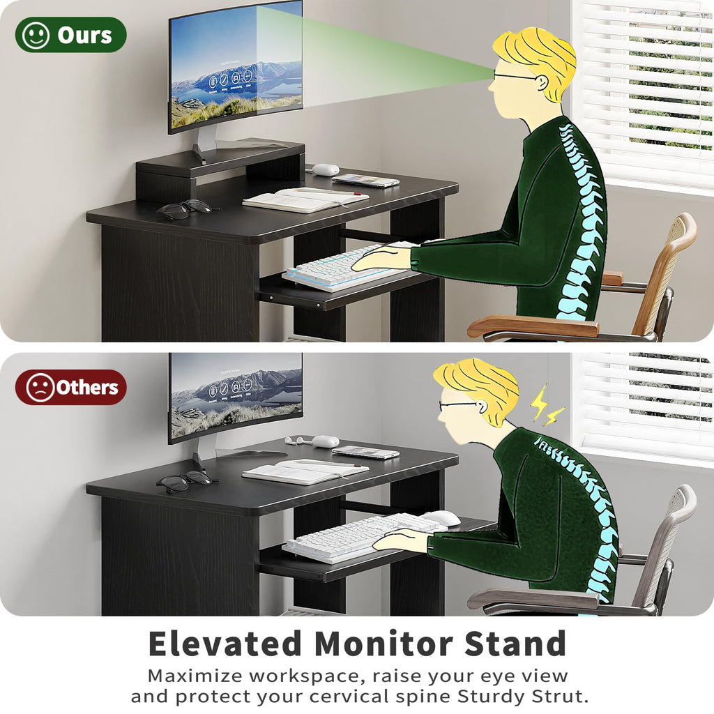 30 Inch Computer Desk with Keyboard Tray E747718