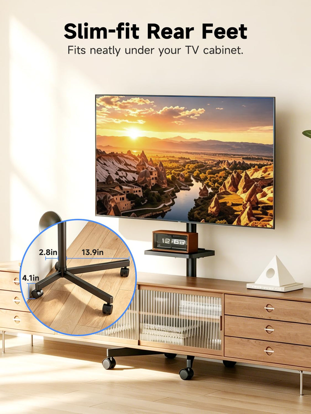 Height Adjustable Rolling TV Stand M820963