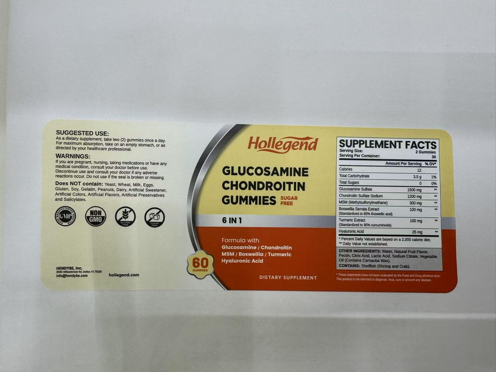Sugar Free Glucosamine Chondroitin Gummies 60 Count F745