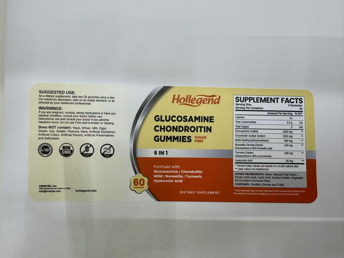 Sugar Free Glucosamine Chondroitin Gummies 60 Count F745