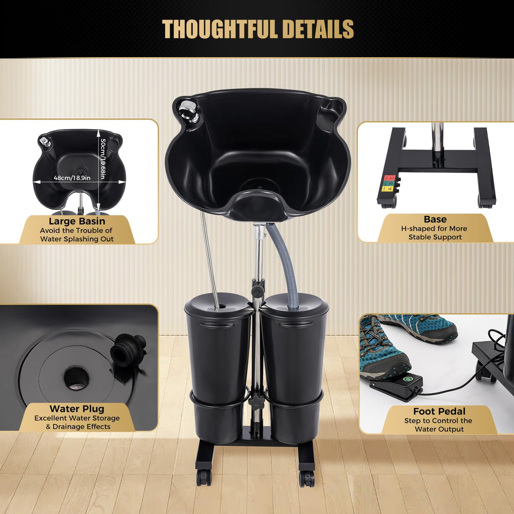 Portable Height Angle Adjustable Shampoo Bowl with Electric Pump G20476