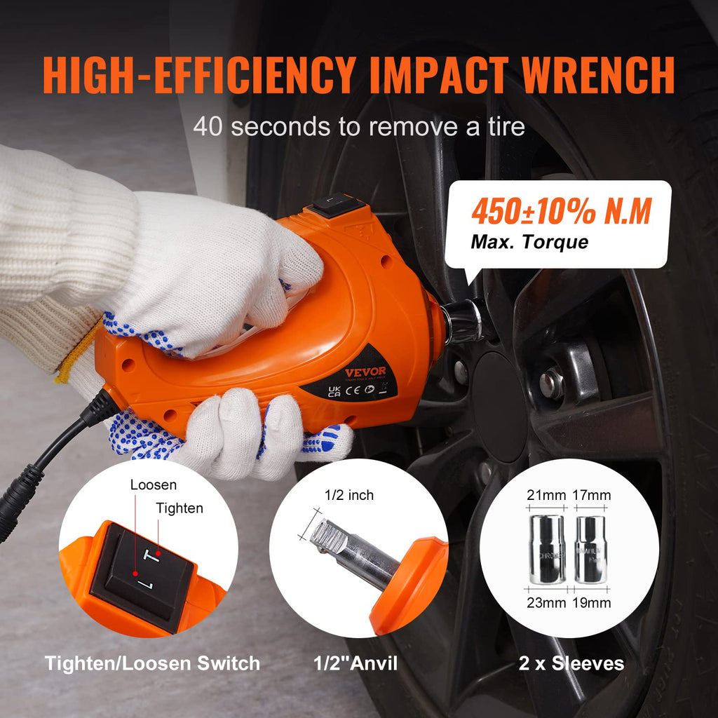 12V Electric Scissor Car Jack 3 Tons with Impact Wrench U732