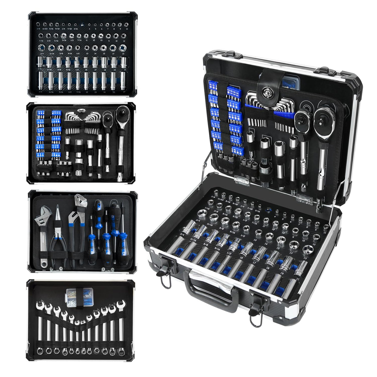240-Pieces Mechanic Tool Set with Aluminium Tool Box V771307