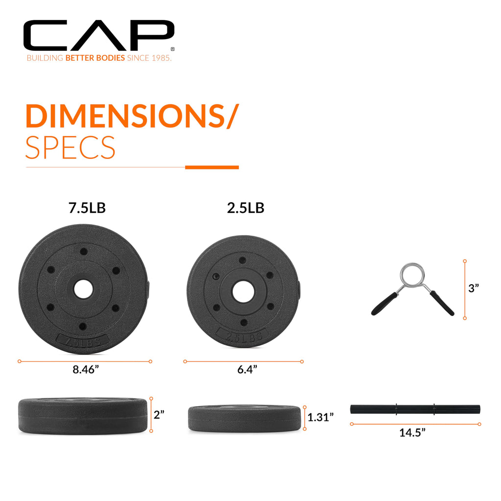 40 LB Adjustable Cement Dumbbell Set Q784124