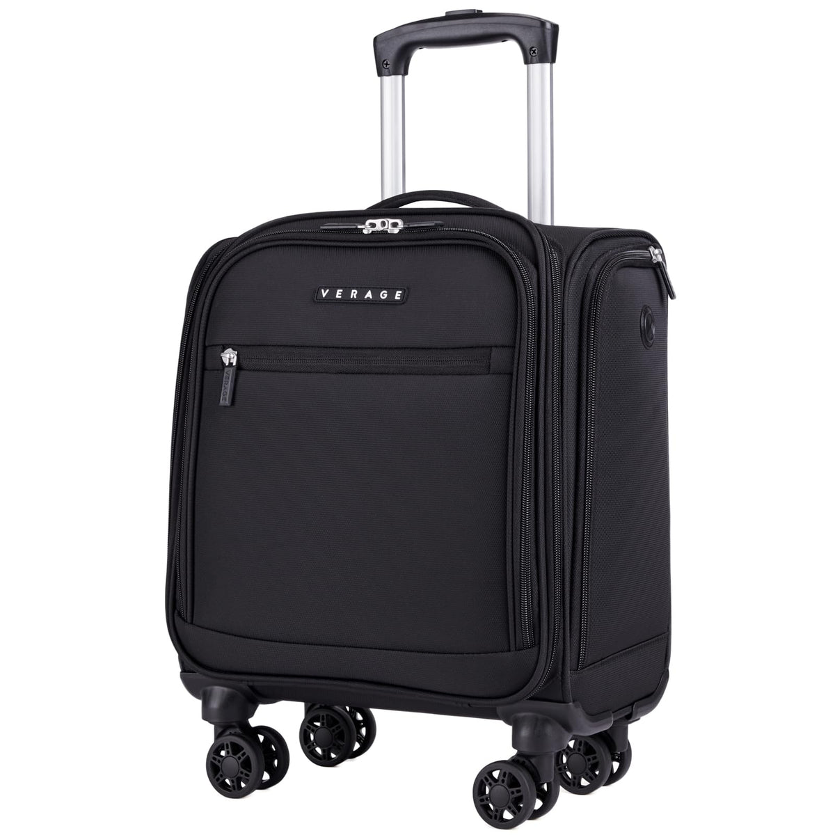 Black 14.5-Inch Spinner Underseat Carry On Luggage E869