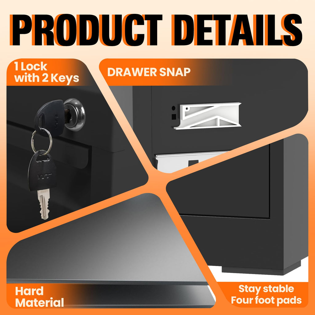 4 Drawer File Cabinet with Lock S5867