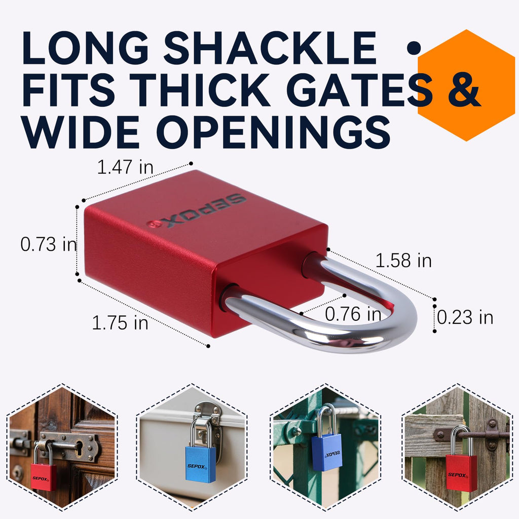 Red Aluminum Padlock Keyed Alike W191