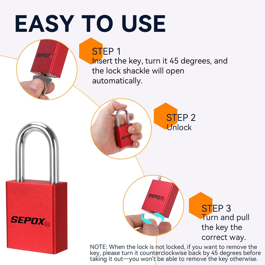 Red Aluminum Padlock Keyed Alike W191