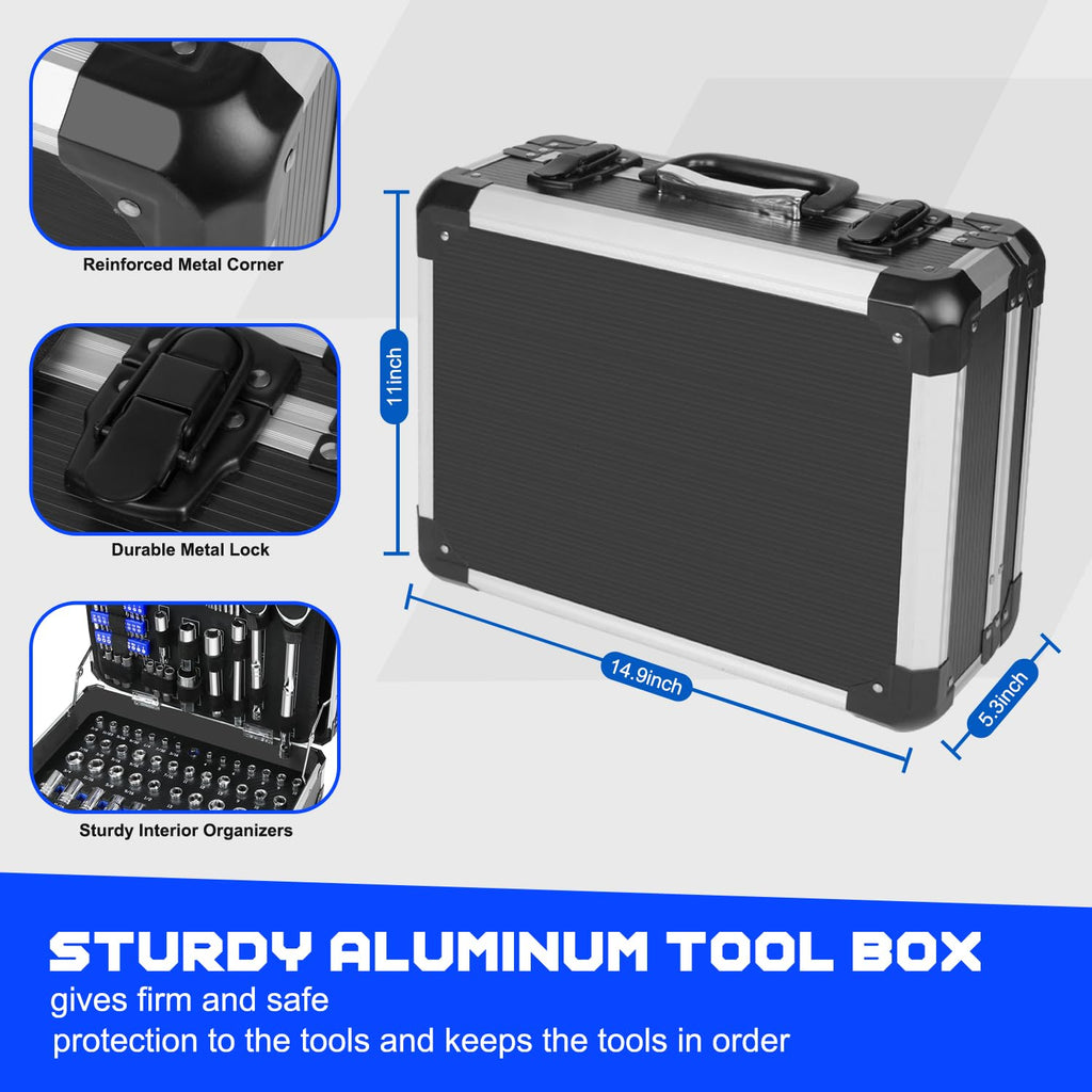 240-Pieces Mechanic Tool Set with Aluminium Tool Box V771307