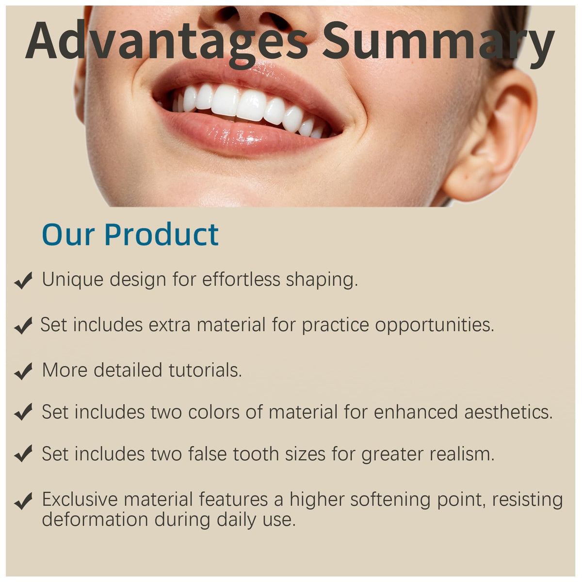 Moldable Temporary False Teeth Kit R152422