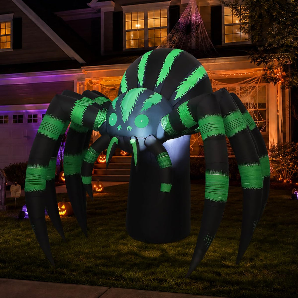 7 FT Inflatable Spider Outdoor Decoration with LED Lights W646
