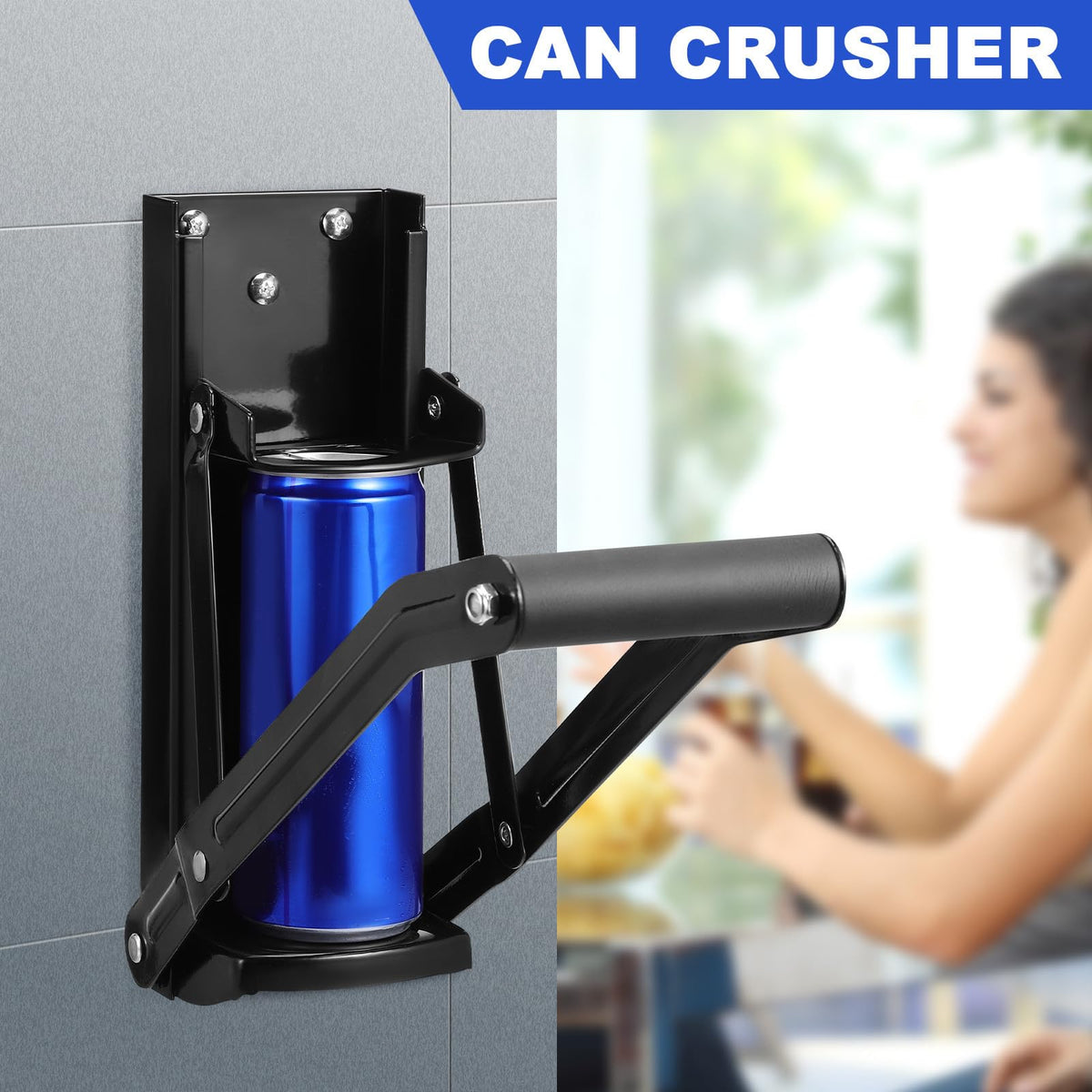 Heavy Duty Stainless Steel Wall Mounted Can Crusher U49826