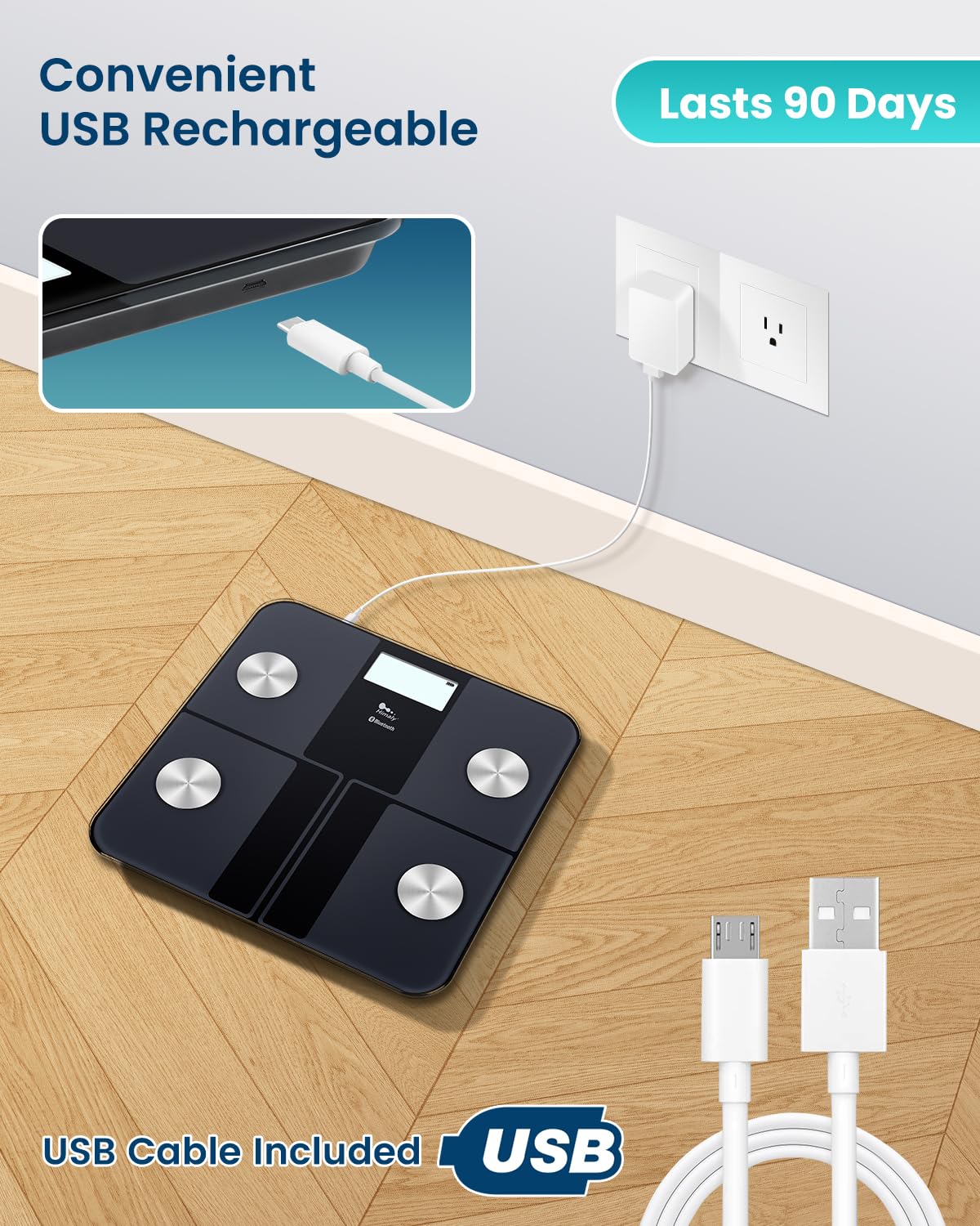 Rechargeable Digital Bathroom Scale O1467