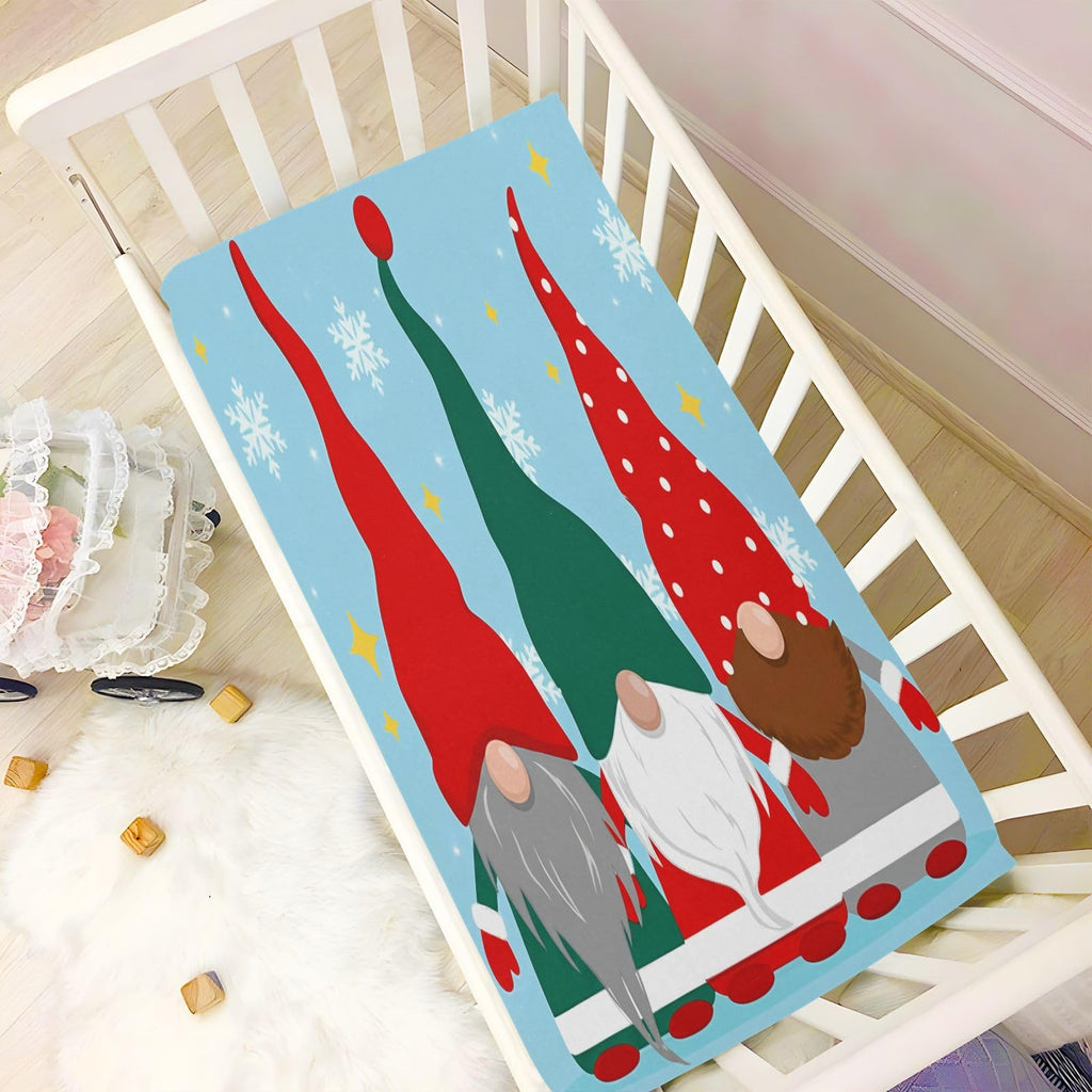 Christmas Gnomes Crib Sheet 52" x 28" W265