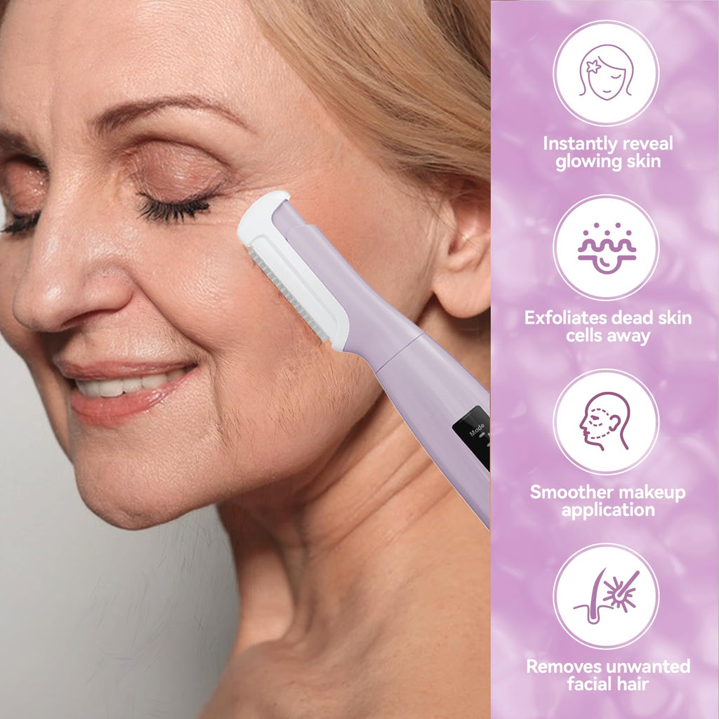 Purple Rechargeable Facial Razor with 8 Blades P706915