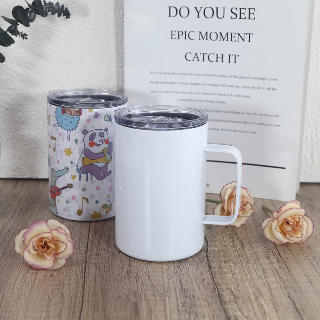 16oz Stainless Steel Sublimation Mug with Lid, 4 Pack Q991900