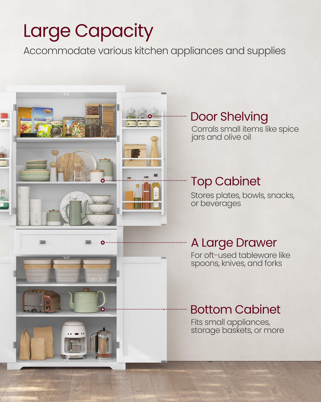 Freestanding Tall Cabinet with Drawer T776