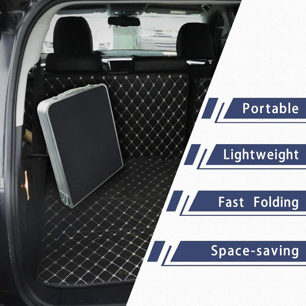 Folding Aluminum Camping Table with Storage Compartment L55713