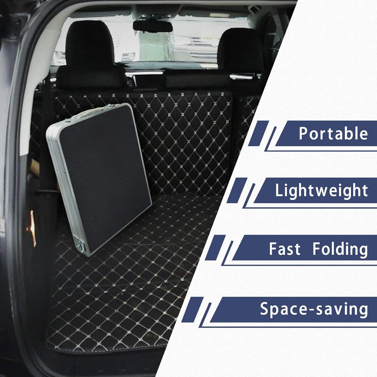 Folding Aluminum Camping Table with Storage Compartment L55713