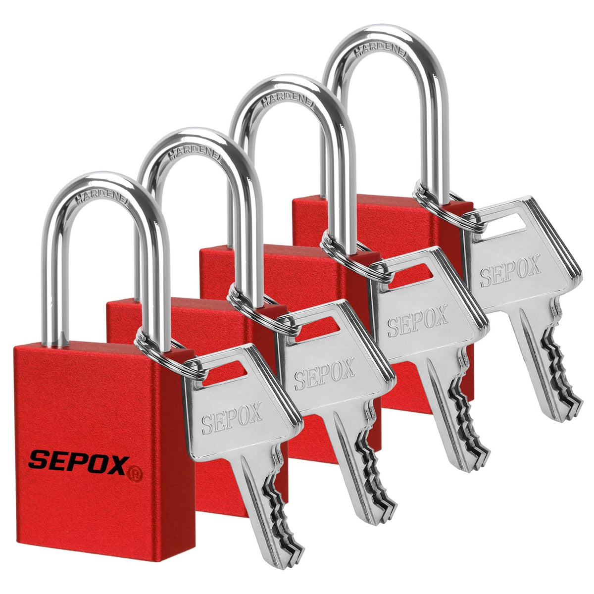 Red Aluminum Padlock Keyed Alike W191