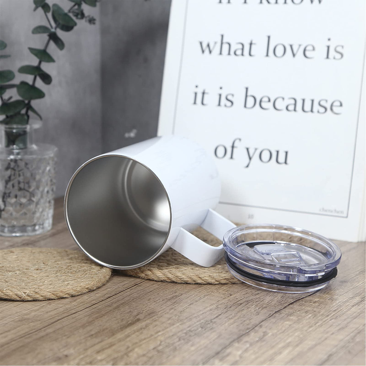16oz Stainless Steel Sublimation Mug with Lid, 4 Pack Q991900