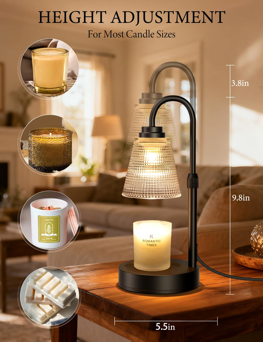 Dimmable Candle Warmer Lamp with Timer M302433