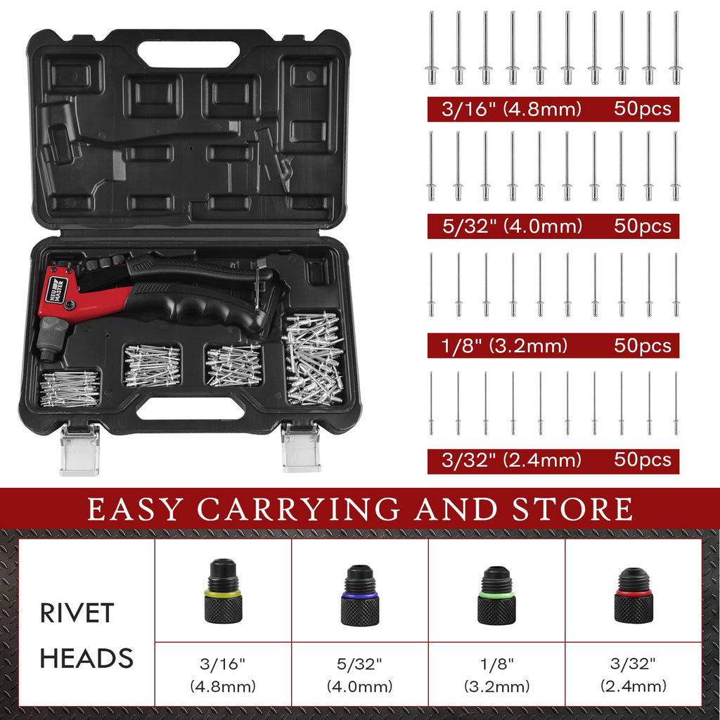 Rivet Gun Tool Kit with 200 Rivets N75824