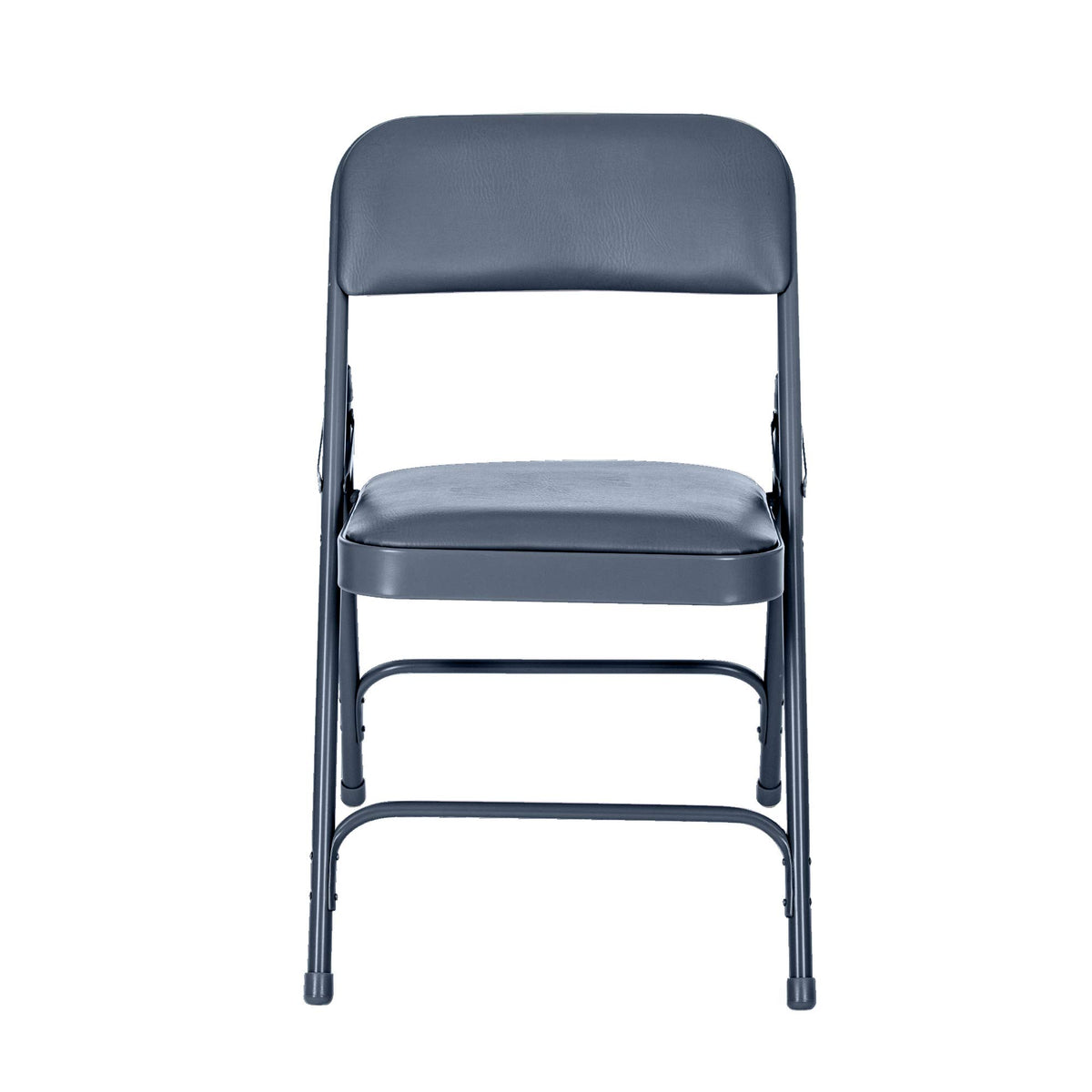 Blue Vinyl Cushioned Folding Chairs with Steel Frame, 4-Pack N32175
