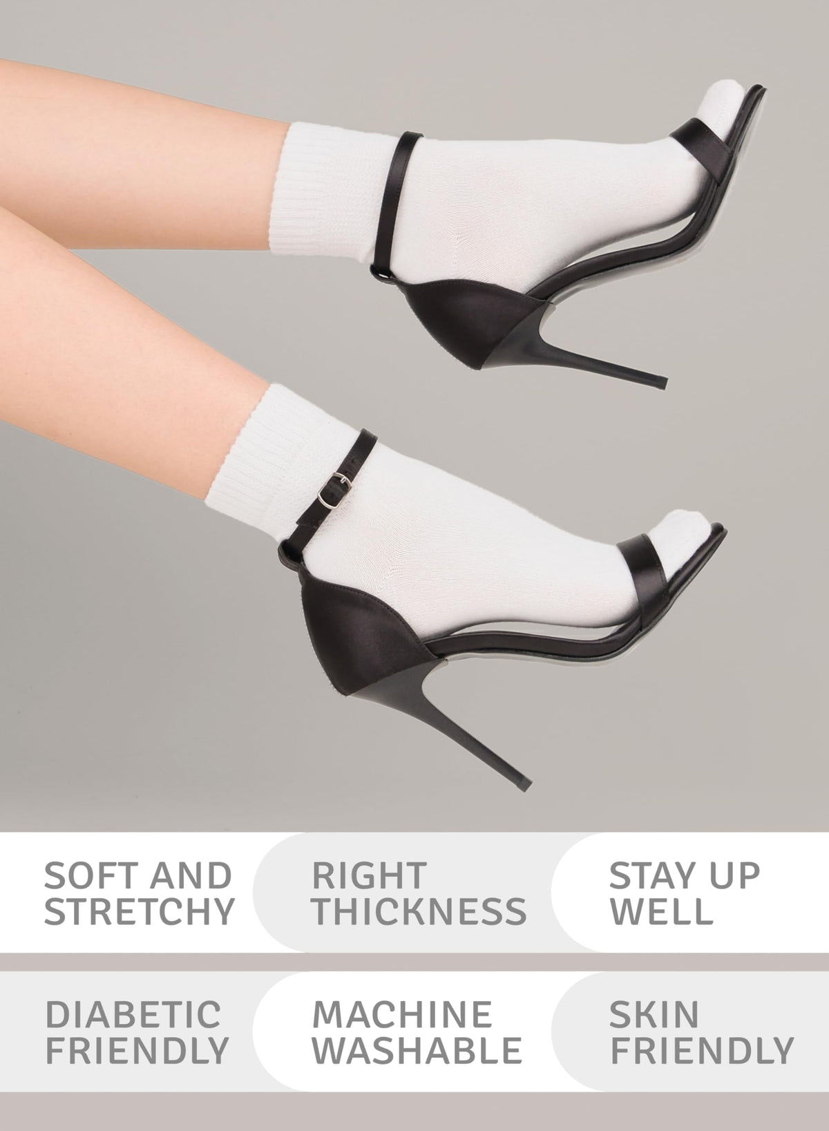 Loose Fit Seamless Rayon Bamboo Ankle Socks 3 Pairs U9545