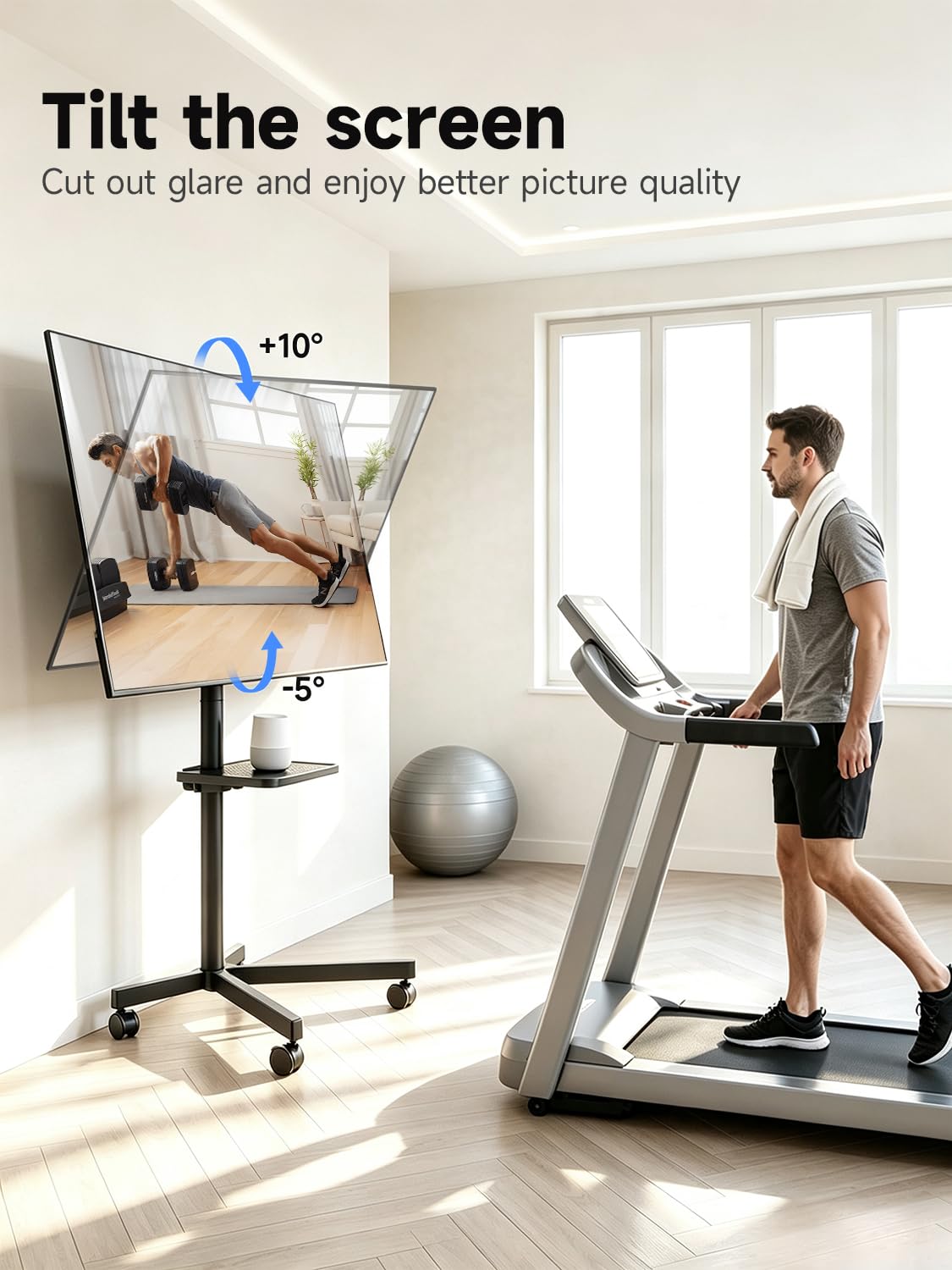 Height Adjustable Rolling TV Stand M820963