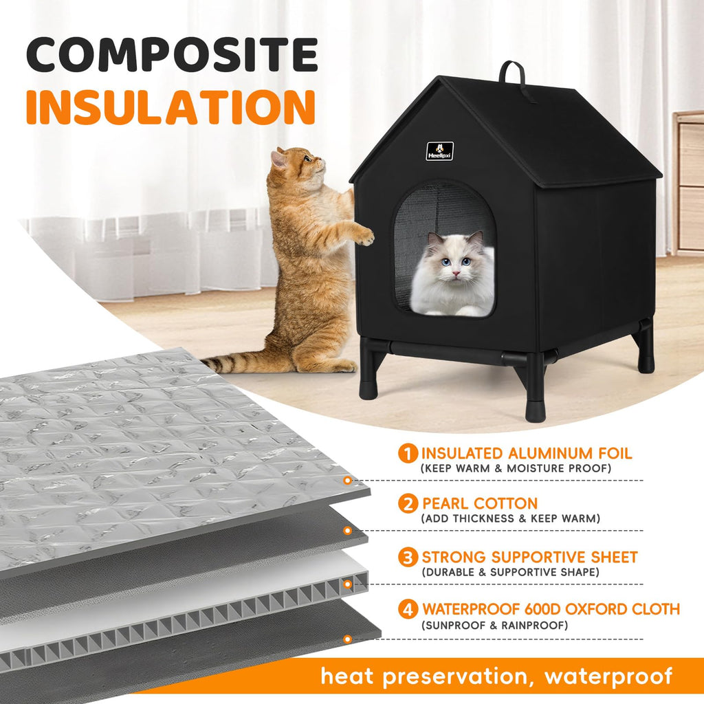 Outdoor Insulated Cat House with Removable Mat X6507