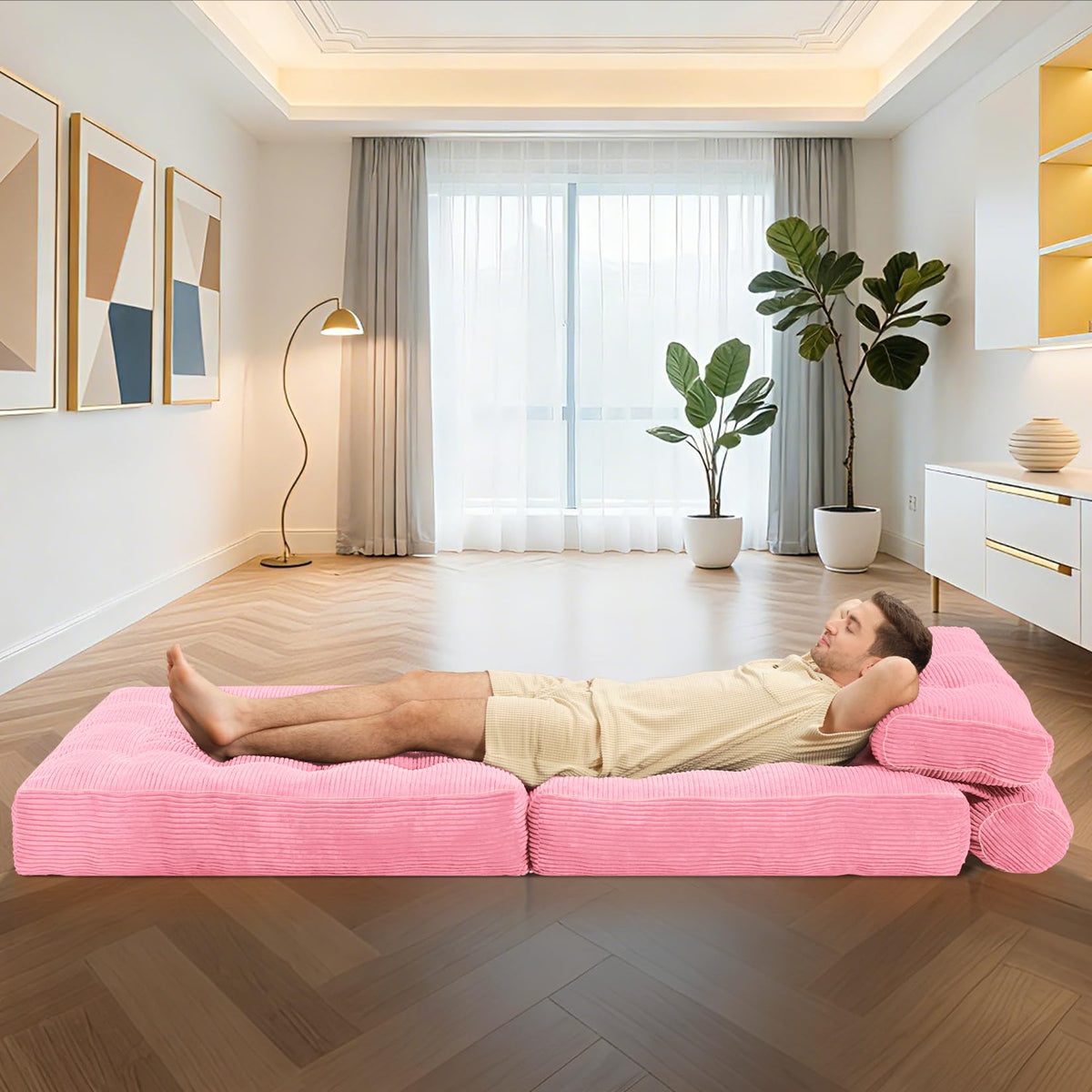Folding Sofa Bed Convertible Sleeper Chair Bed with Pillow K1597