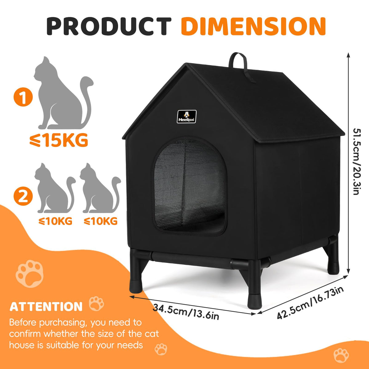 Outdoor Insulated Cat House with Removable Mat X6507