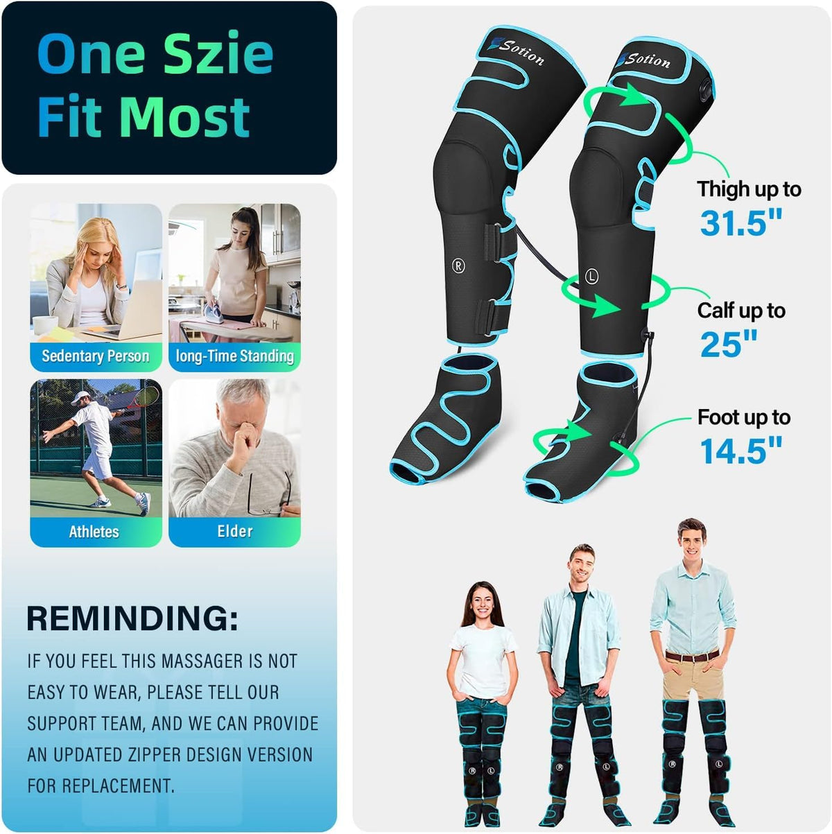Air Compression Heat Leg Massager V2732
