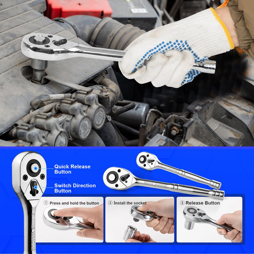 240-Pieces Mechanic Tool Set with Aluminium Tool Box V771307