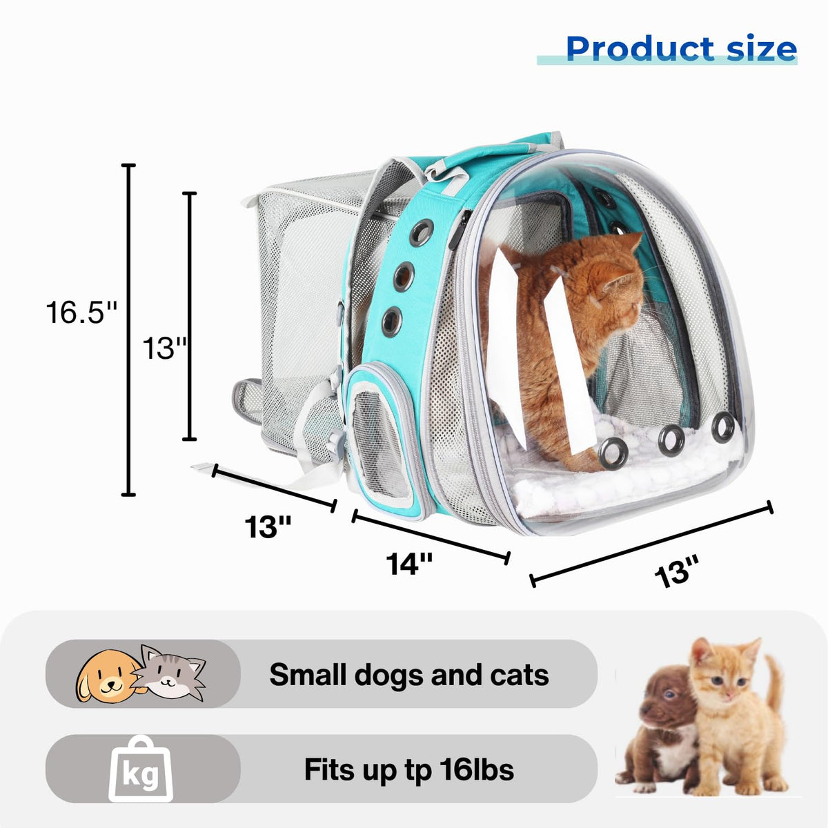 Expandable Cat Backpack with Mini Fan W695