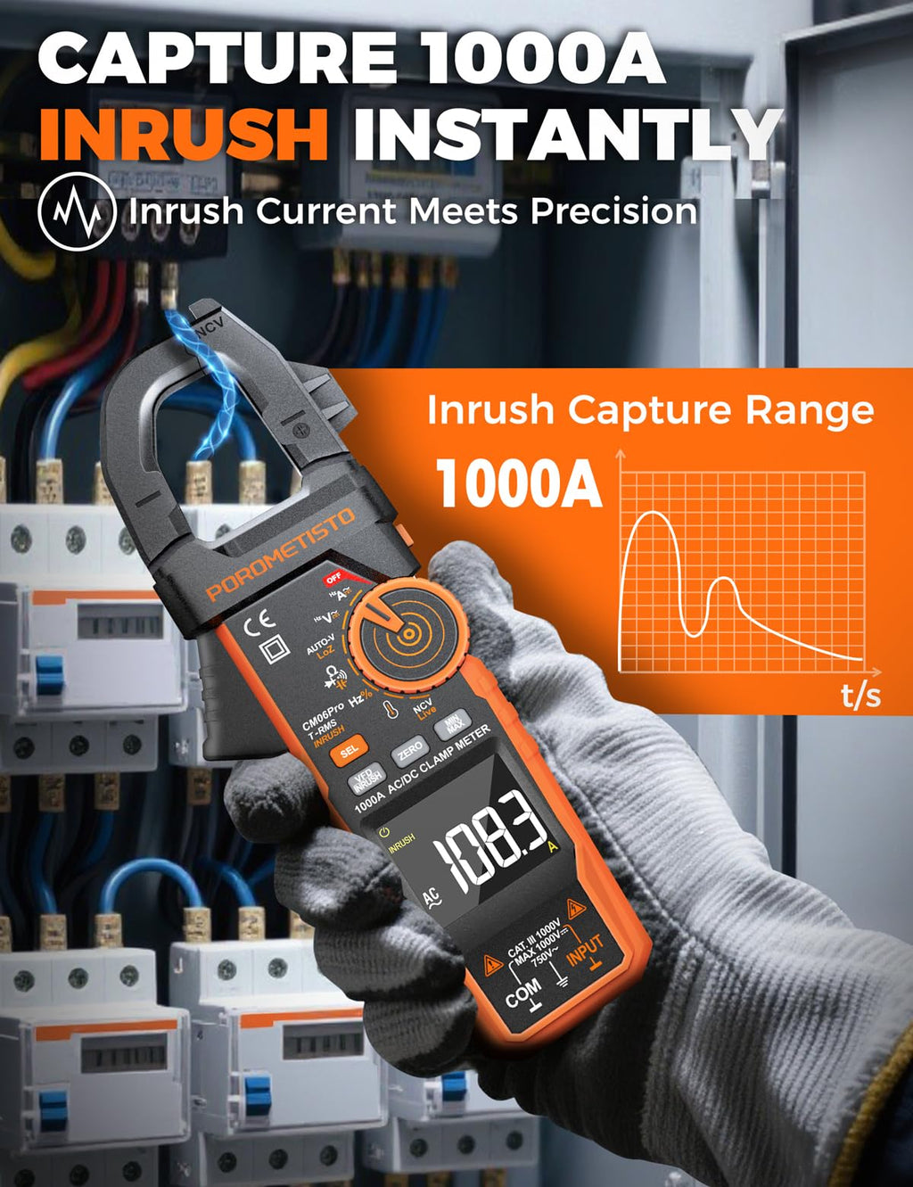 Clamp Meter 6000 Counts 1000A M176365