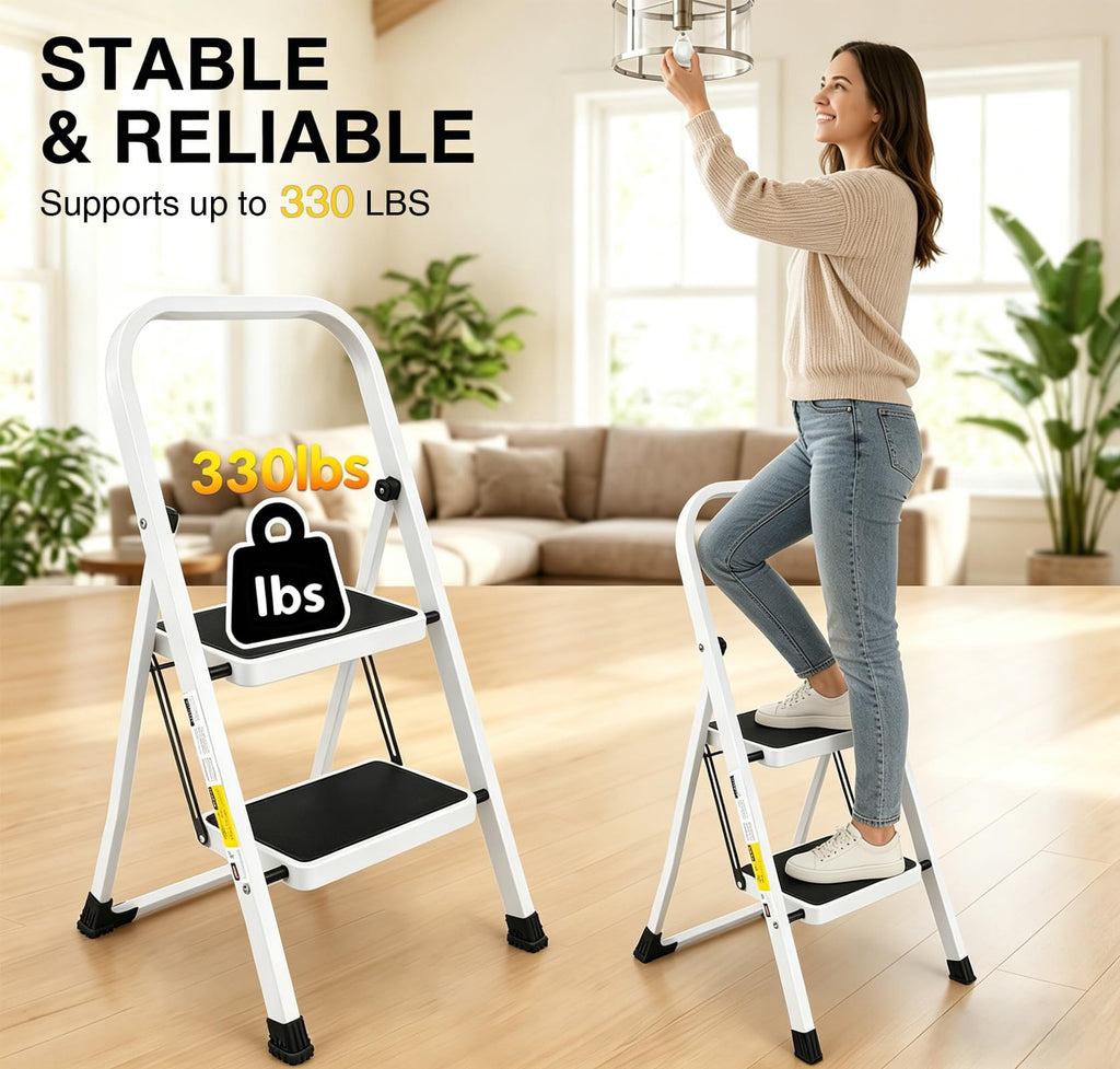 2 Step Folding Stool with Anti-Slip Pedal C811