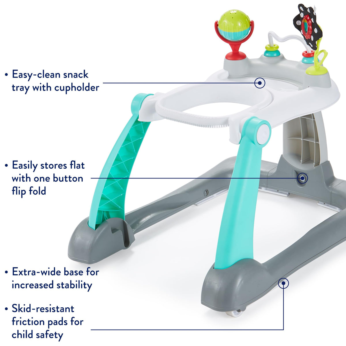 Foldable Adjustable Baby Walker with Wheels Q6958